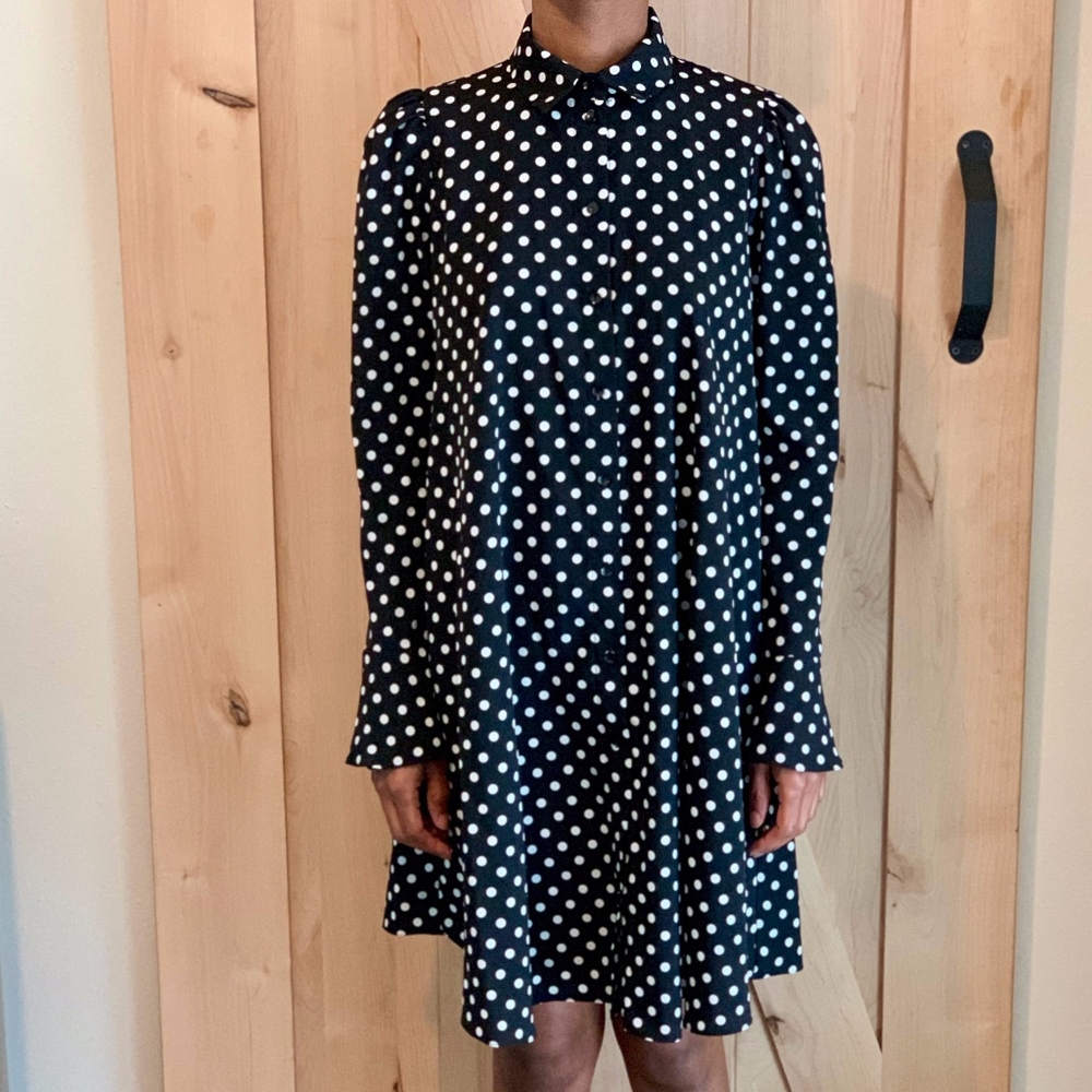 ASOS Long Sleeve Polka Dot Dress
